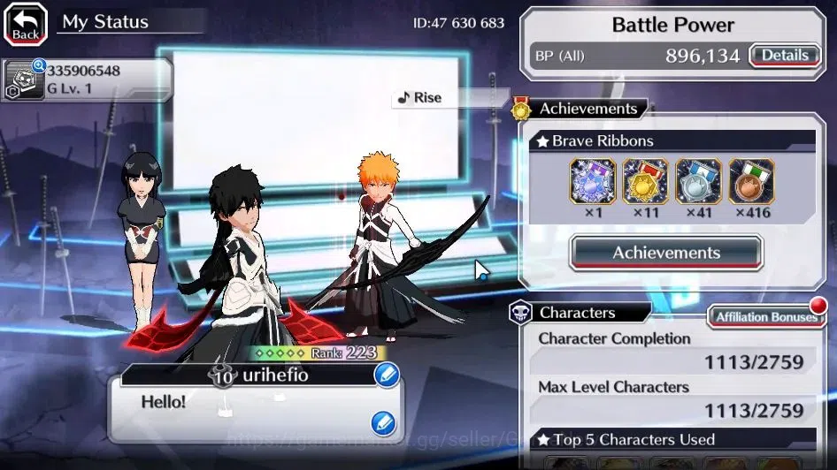 Bleach: Brave Souls Accounts [GLOBAL]50K Orb|2 Renewd Ichigo,TYBW25 Yachiru,Nem image 2