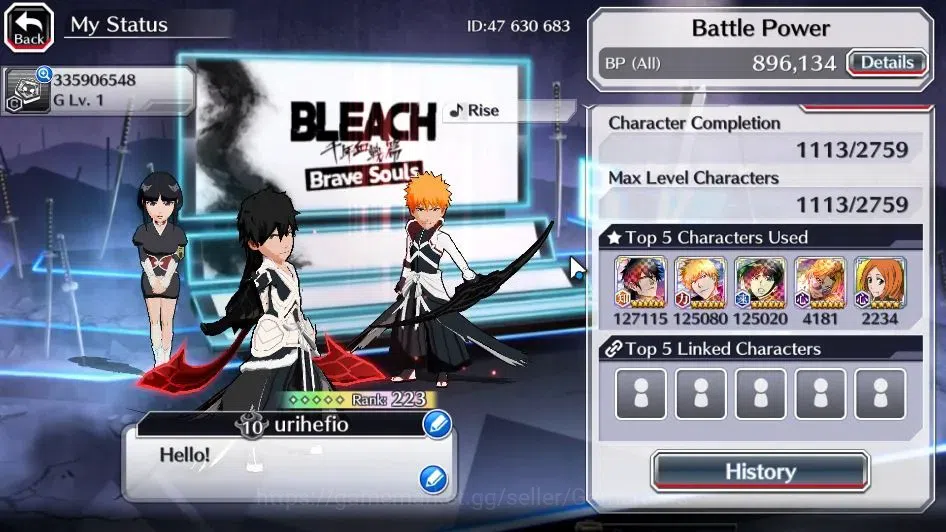 Bleach: Brave Souls Accounts [GLOBAL]50K Orb|2 Renewd Ichigo,TYBW25 Yachiru,Nem image 3