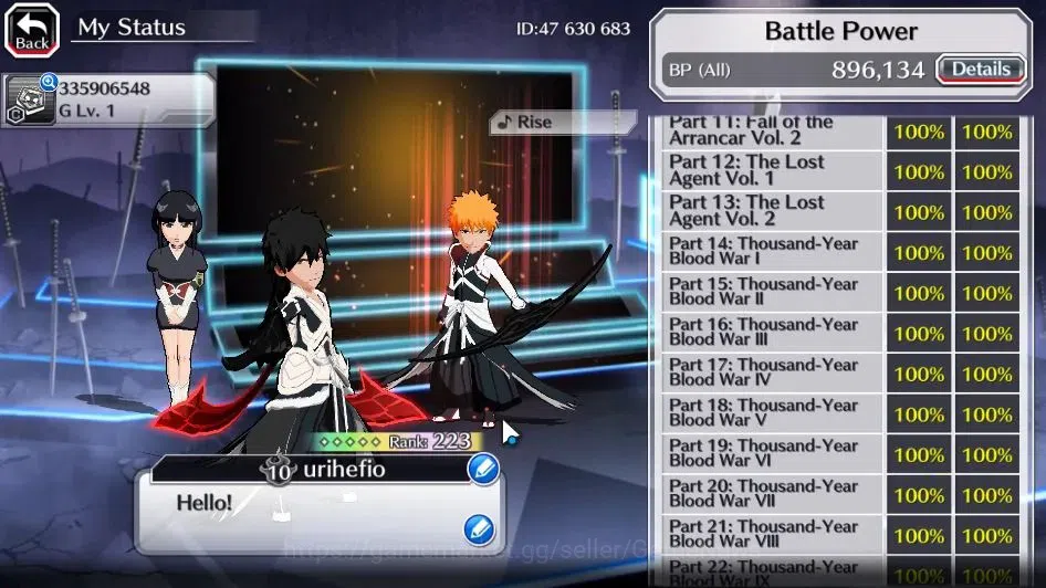 Bleach: Brave Souls Accounts [GLOBAL]50K Orb|2 Renewd Ichigo,TYBW25 Yachiru,Nem image 5