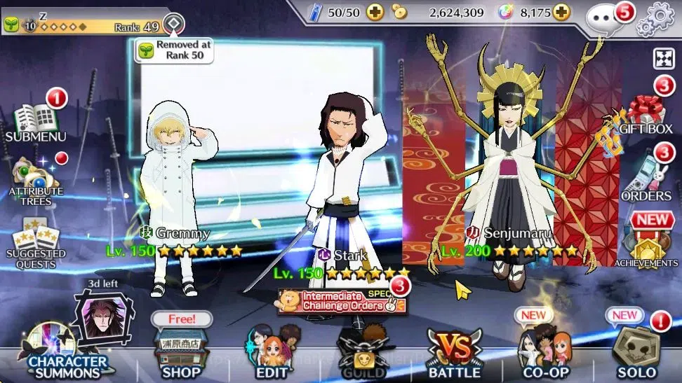 Bleach: Brave Souls Accounts Starter Global | 68K BP+8K Orb|Fresh Story|Gremmy 9th|Senjumaru TYBW25|Stark FBV|KlabID|Toshiro 1
