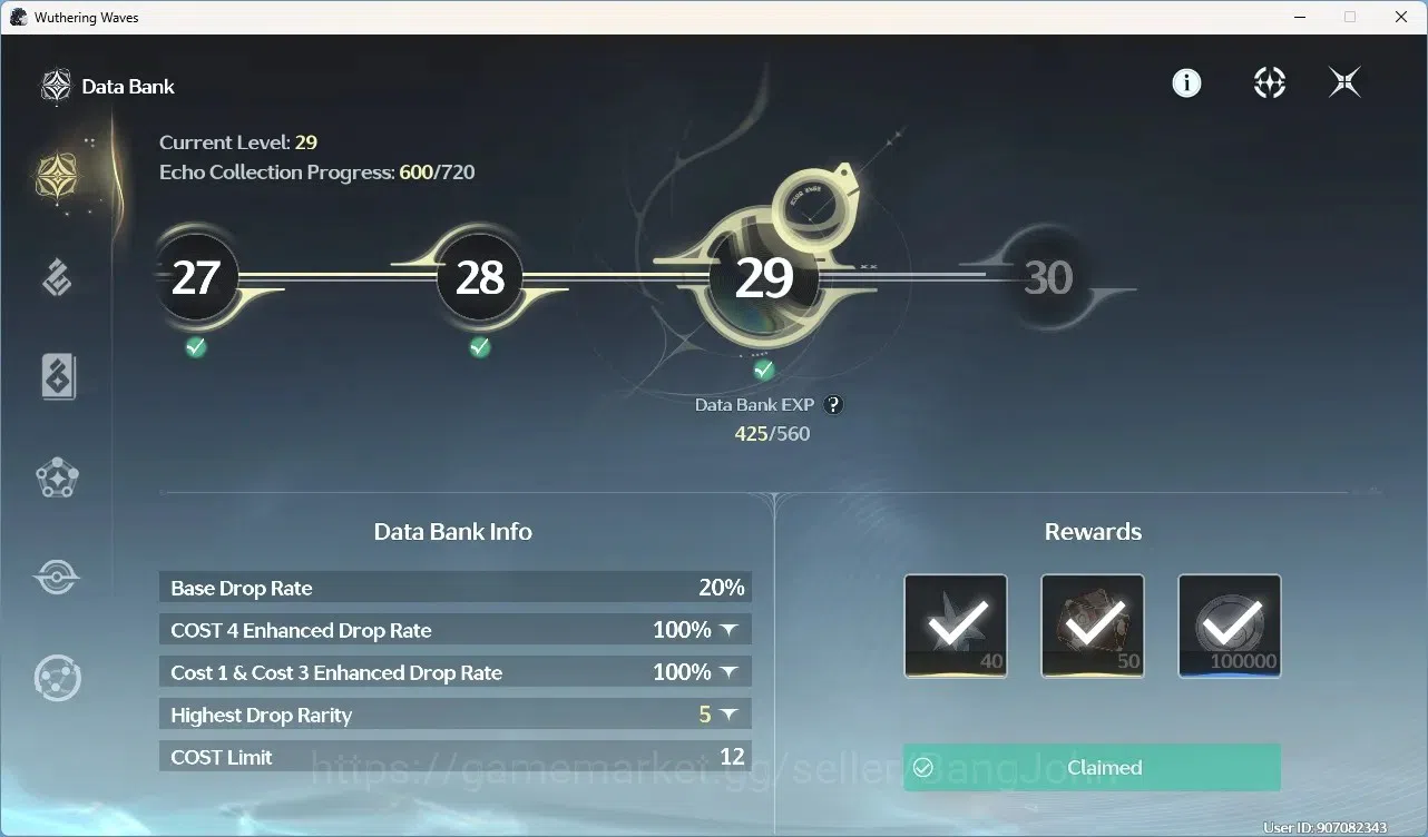 Wuthering Waves Accounts Mid-Game SEA|UL 62|Rank 7|5 Char Limited 3