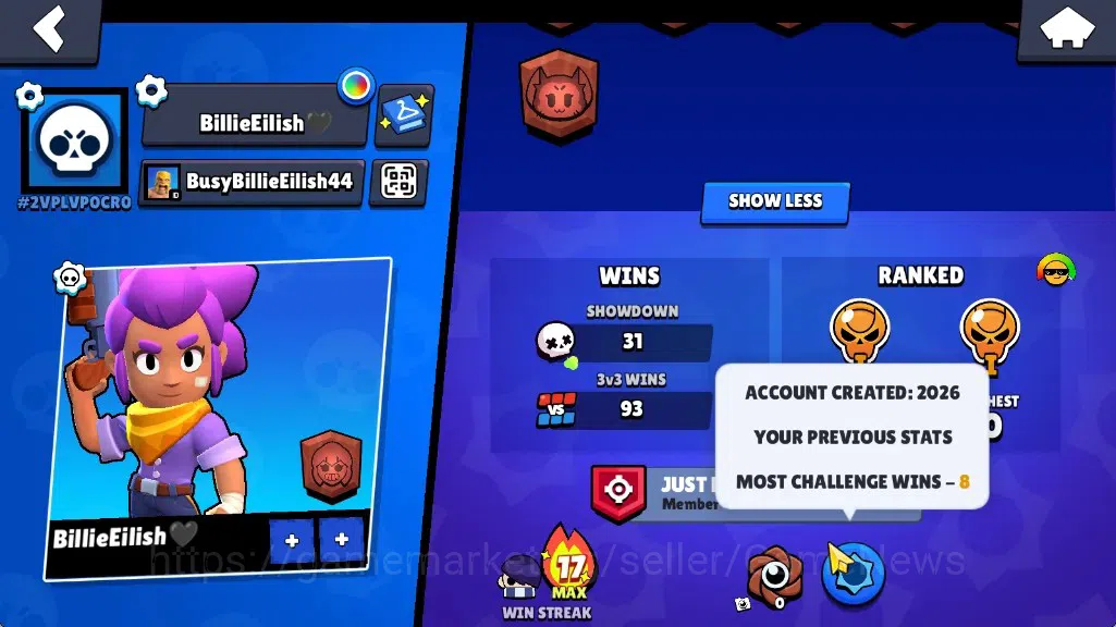 Brawl Stars Accounts 1837 Trophy|21 Brawlers 1 Max Lv[Edgar]|5k Bling 1 image 4