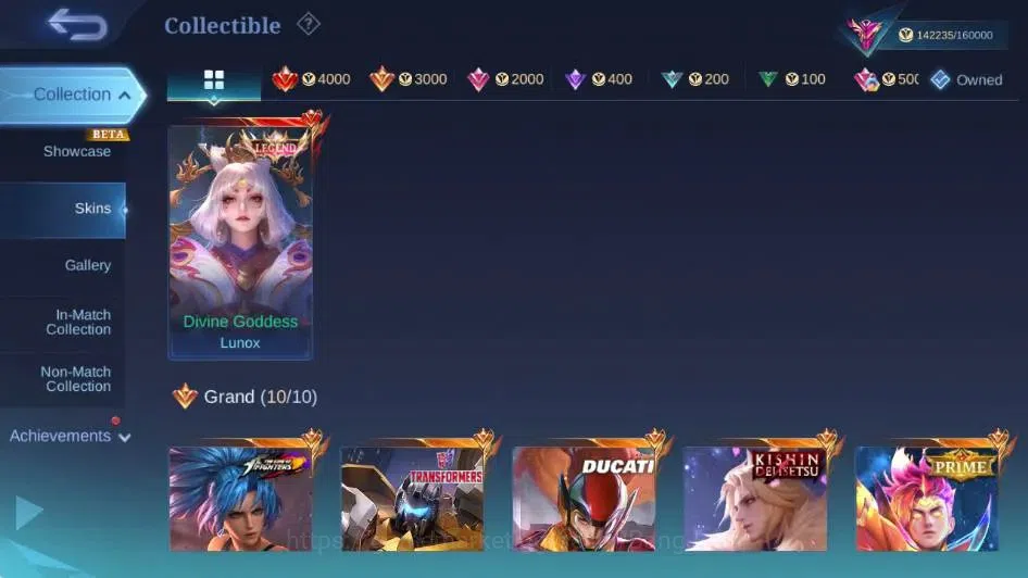 Mobile Legends: Bang Bang Accounts Global|Skin 425|Exalted|Legend Lunox,DUCATI Irithe image 5