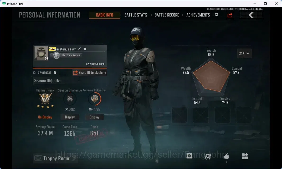 Arena Breakout Accounts Mobile | LV 30 | SV 37.4 M | CV 20.4 M | X-Ray H41 image 1