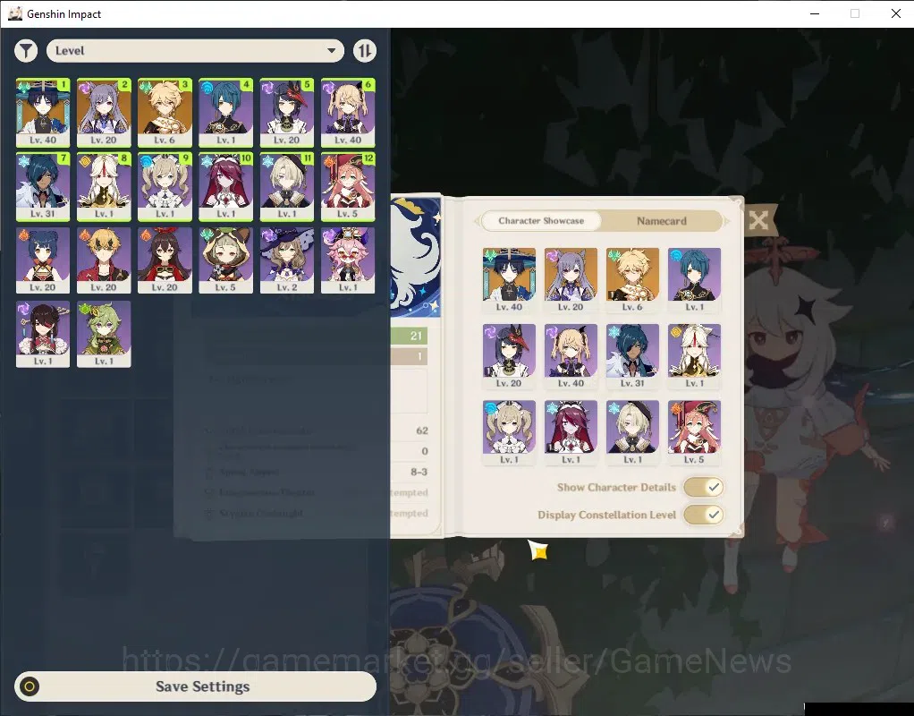 Genshin Impact Accounts Starter ASIA|AR 21|1 Limited (Wanderer) + 1 Standard (Keqing)|Low Main Quest|Reunion ON|Usn 1