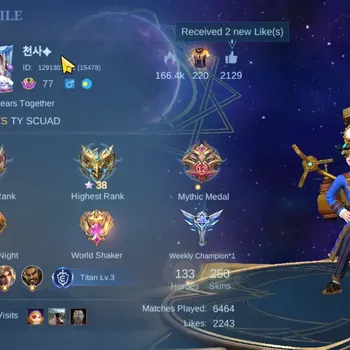Mobile Legends: Bang Bang Accounts Collector Hero 133|Skin 250|LBox [Martis,Uranus],Full Lightborn,Badang Pegasus,Fanny