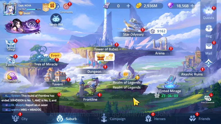 Mobile Legends: Adventure Accounts Server 70xxx Lvl347 | 10 Hero Nexus | 46 Hero Awak image 4