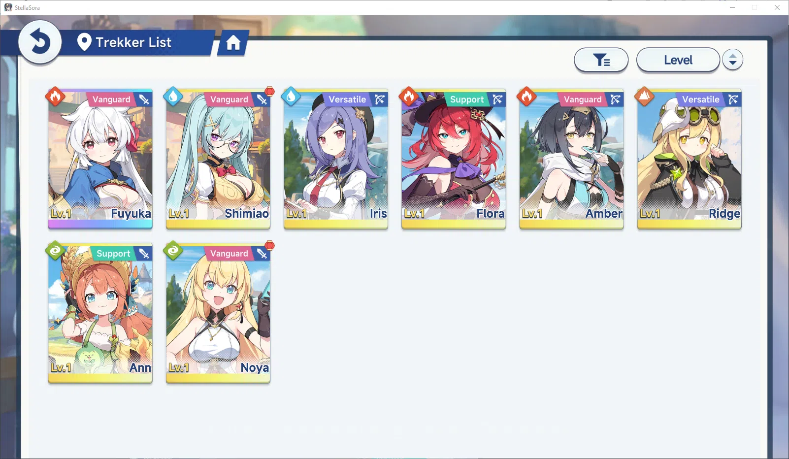 Stella Sora Accounts GLOBAL Fresh Starter Lv 1 | 1 SSR Limit (Fuyuka) + 7 SR Trekker | 20 Sprout Ticket & 3000 SilverD