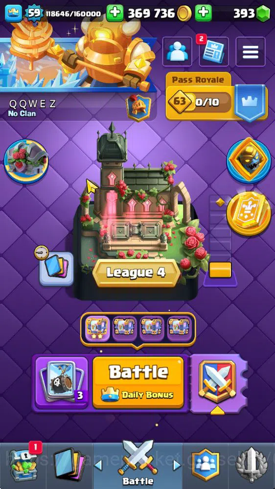 Clash Royale Midgame Lv 59|Trophy 11976|KTL 11|Limited Skin|Card 121| 3 image 1