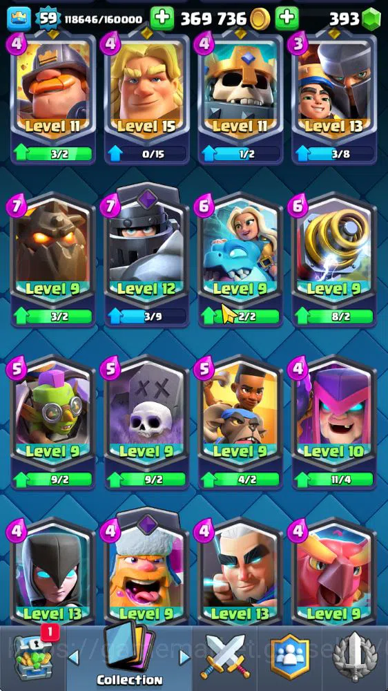 Clash Royale Accounts Midgame Lv 59|Trophy 11976|KTL 11|Limited Skin|Card 121| 3 Hero 12 EVO 8 Champ 21 Legendary 33 Epic 30 14