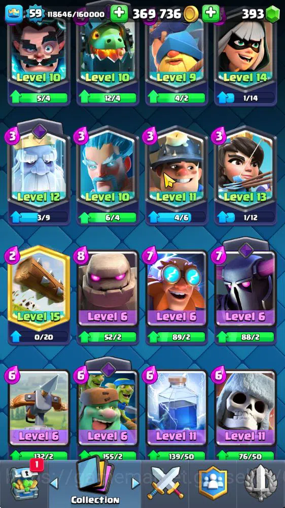 Clash Royale Accounts Midgame Lv 59|Trophy 11976|KTL 11|Limited Skin|Card 121| 3 Hero 12 EVO 8 Champ 21 Legendary 33 Epic 30 15