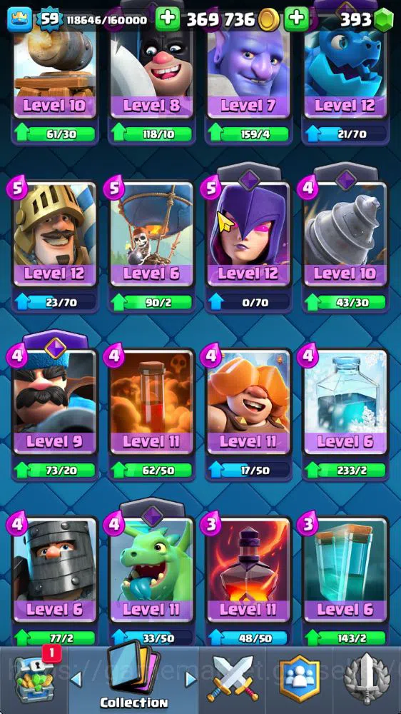 Clash Royale Accounts Midgame Lv 59|Trophy 11976|KTL 11|Limited Skin|Card 121| 3 Hero 12 EVO 8 Champ 21 Legendary 33 Epic 30 16