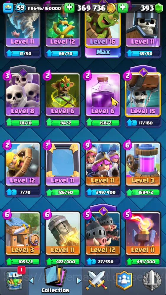 Clash Royale Accounts Midgame Lv 59|Trophy 11976|KTL 11|Limited Skin|Card 121| 3 Hero 12 EVO 8 Champ 21 Legendary 33 Epic 30 17