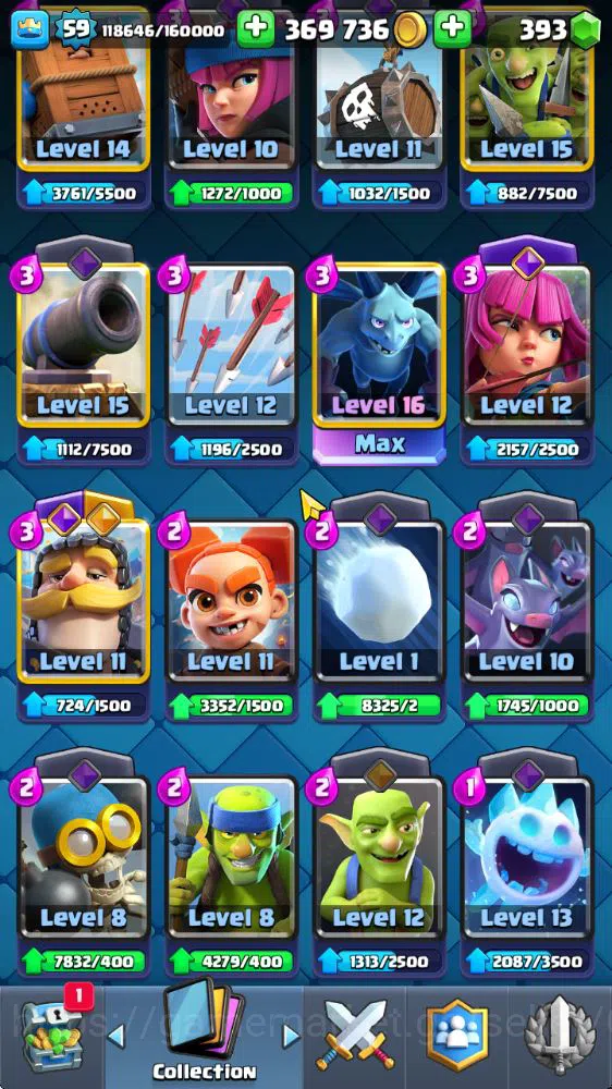 Clash Royale Accounts Midgame Lv 59|Trophy 11976|KTL 11|Limited Skin|Card 121| 3 Hero 12 EVO 8 Champ 21 Legendary 33 Epic 30 20