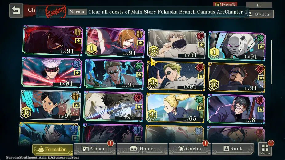Jujutsu Kaisen: Phantom Parade Accounts ASIA Lv29| 40K CP |Midgame 8 SSR Gojo,Yuta,Panda,N image 3