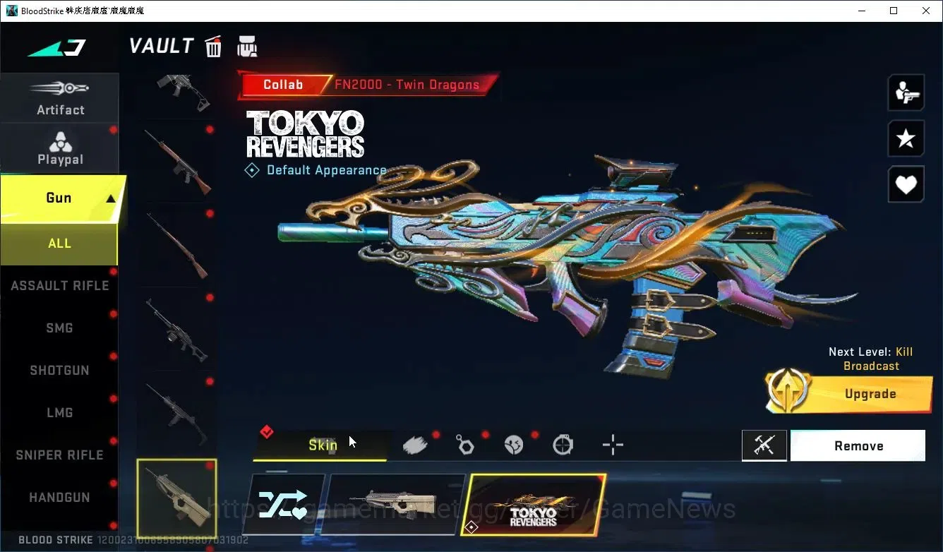Blood Strike Accounts Collab Skin ASIA|Eternal Zero,AUG-Empyrean+Melee LightBlade|Collab EnZO-Kraken,TOKREV JACK,FN2000,7DS 13