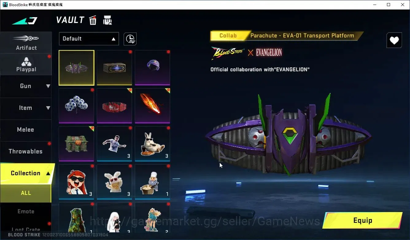 Blood Strike Accounts Collab Skin ASIA|Eternal Zero,AUG-Empyrean+Melee LightBlade|Collab EnZO-Kraken,TOKREV JACK,FN2000,7DS 18