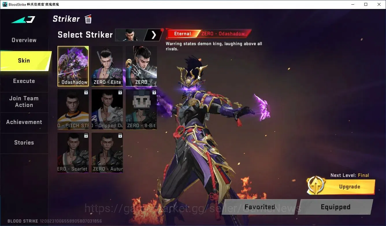 Blood Strike Accounts Collab Skin ASIA|Eternal Zero,AUG-Empyrean+Melee LightBlade|Collab EnZO-Kraken,TOKREV JACK,FN2000,7DS 3