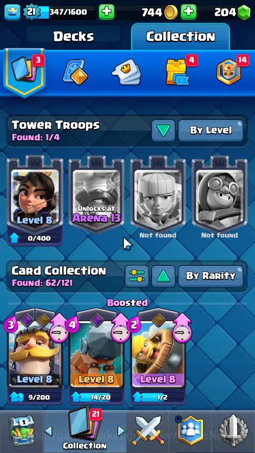 Clash Royale Accounts Midgame Lv 21|Trophy 3668|KTL 8|Limited Skin|Total Card 62| 1 HERO 2 EVO 1 Legendary 15 Epic 21 Rare 4