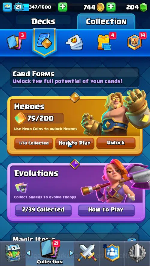 Clash Royale Accounts Midgame Lv 21|Trophy 3668|KTL 8|Limited Skin|Total Card 62| 1 HERO 2 EVO 1 Legendary 15 Epic 21 Rare 5