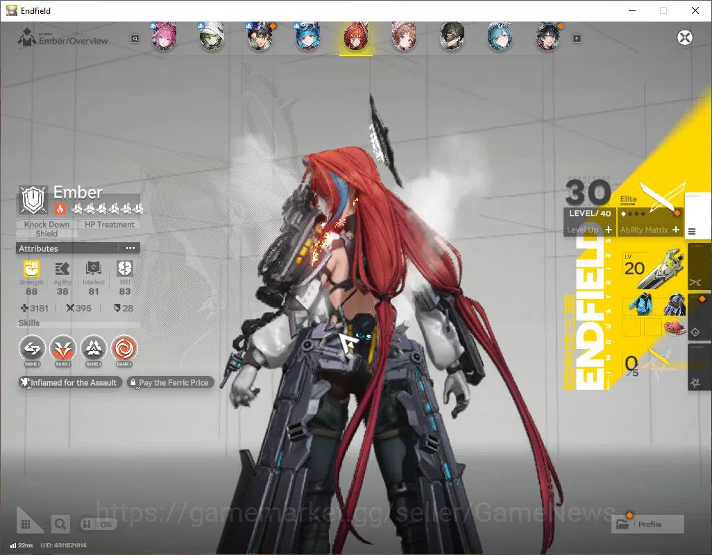 Arknights: Endfield Accounts [ASIA] Lv 27|4 SSR 2Limited|(Ember,Yvonne)|6 6* WP|Gryphlink|Low Progress 4