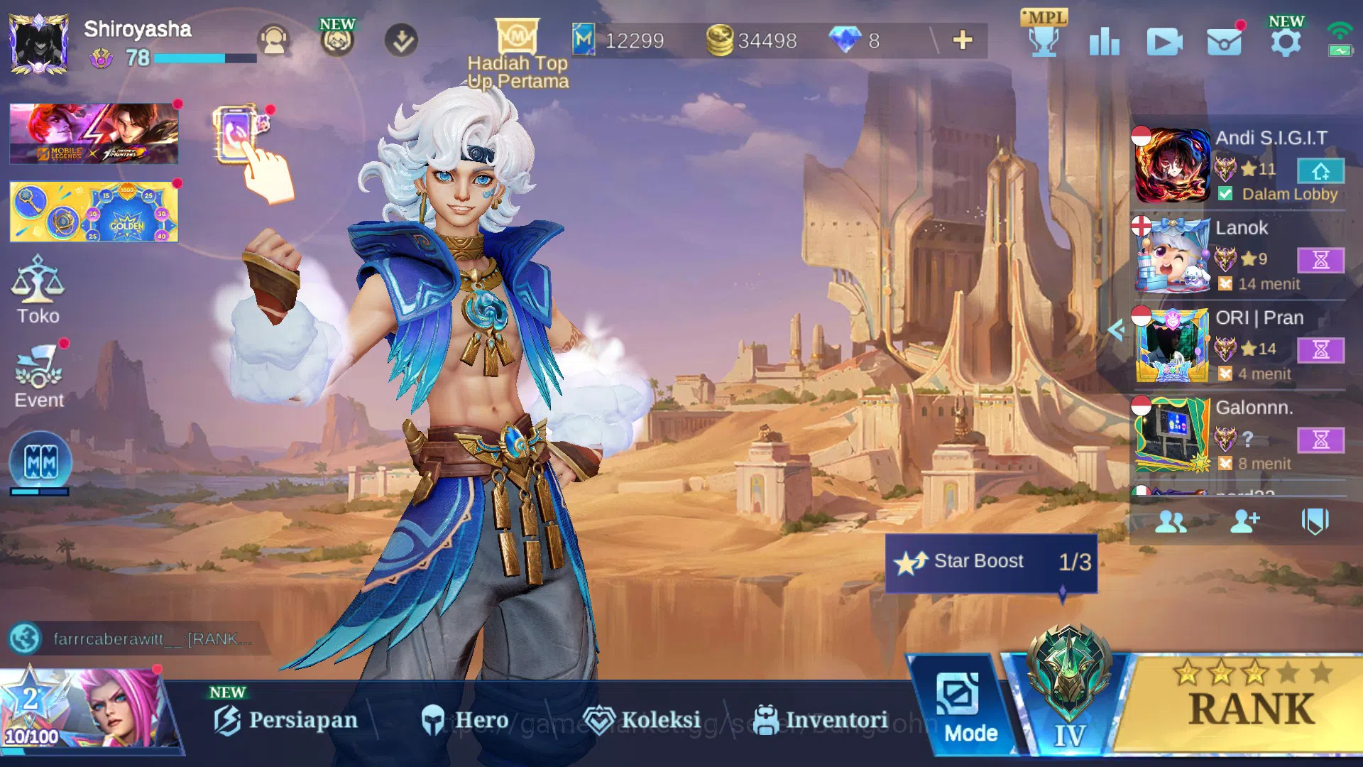 Mobile Legends: Bang Bang Accounts Hero 131|Skin 321|Legend Saber|TF Roger|KP Thamuz| image 1