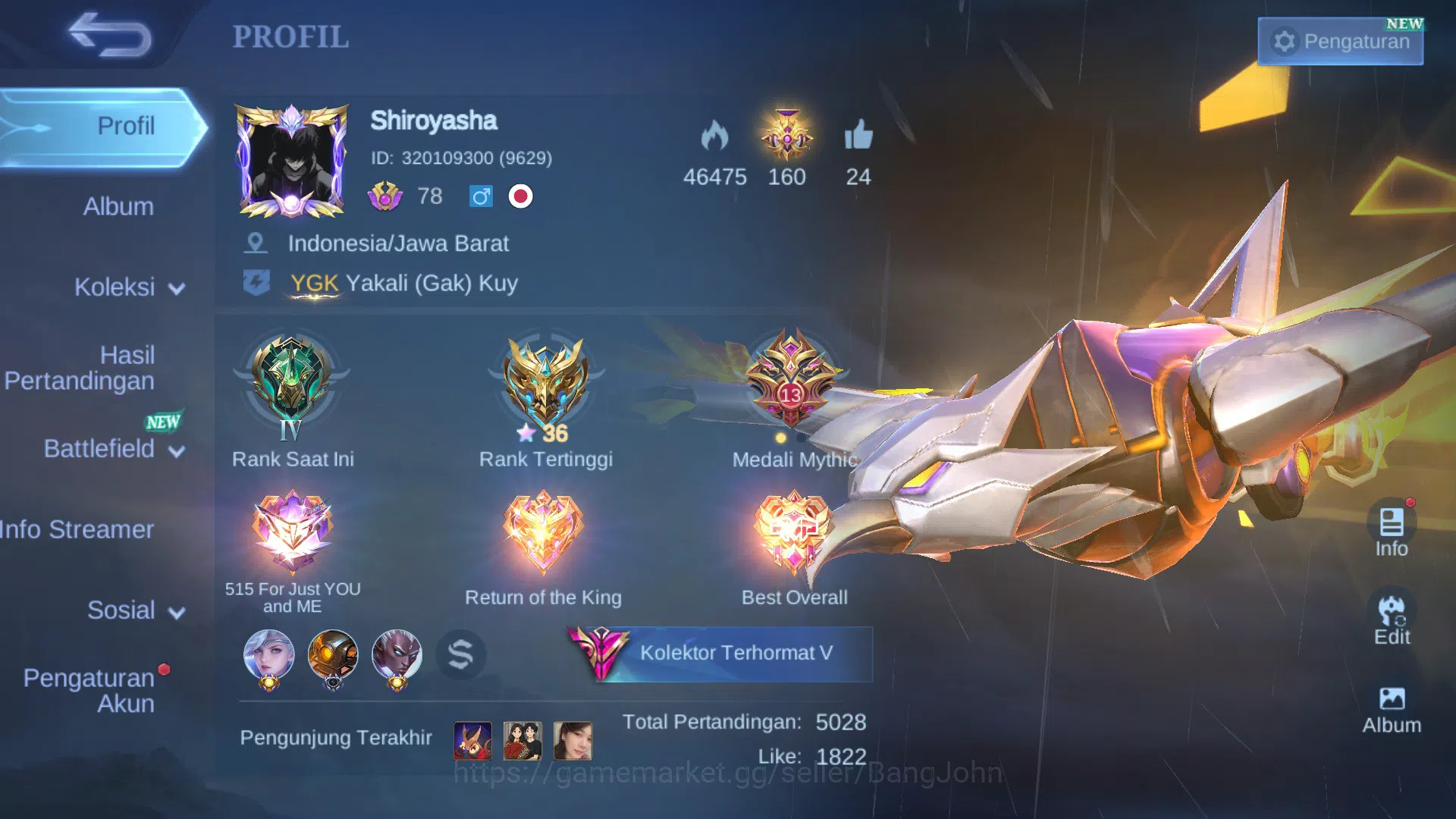 Mobile Legends: Bang Bang Accounts Hero 131|Skin 321|Legend Saber|TF Roger|KP Thamuz| image 2