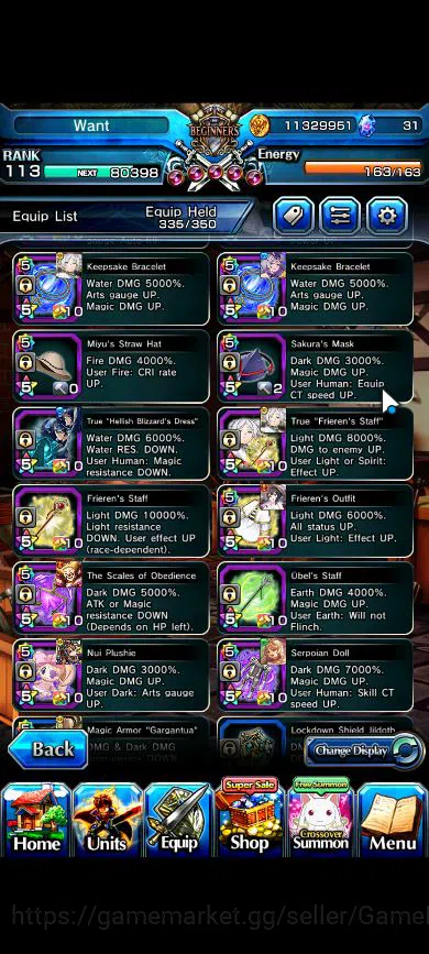 Grand Summoners Accounts Global|Rank 113|16 Ascend|RoyTW,LizaTW,FrierenTW,S image 13