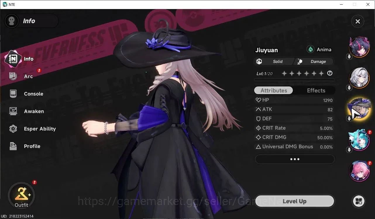 Neverness to Everness Accounts GLOBAL SEA|HL 3|1 Limited| 2 S-Class| Shinku, Jiuyuan |+1 S-Class Selector Box|Selector ON|3 2