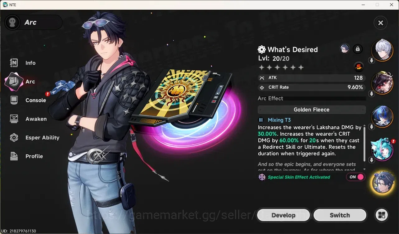 Neverness to Everness Accounts ASIA|Hunter Lv 12|3 S-Class/2 Limited [Hotori,Chaos]+Sign,Daffodill|S-Class Selec On|MC 4