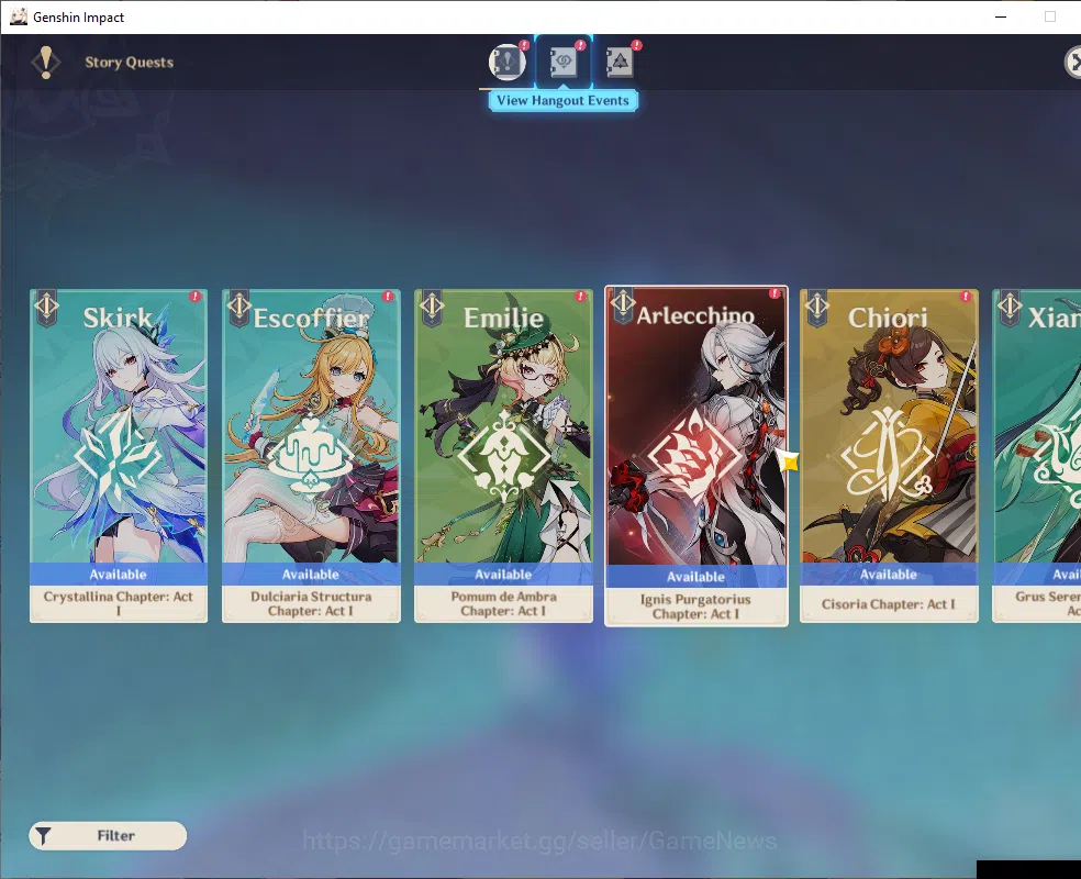 Genshin Impact Accounts ASIA|AR 55|Prime Team Skirk|3Limited+2(*5Wep)|(Ski image 12