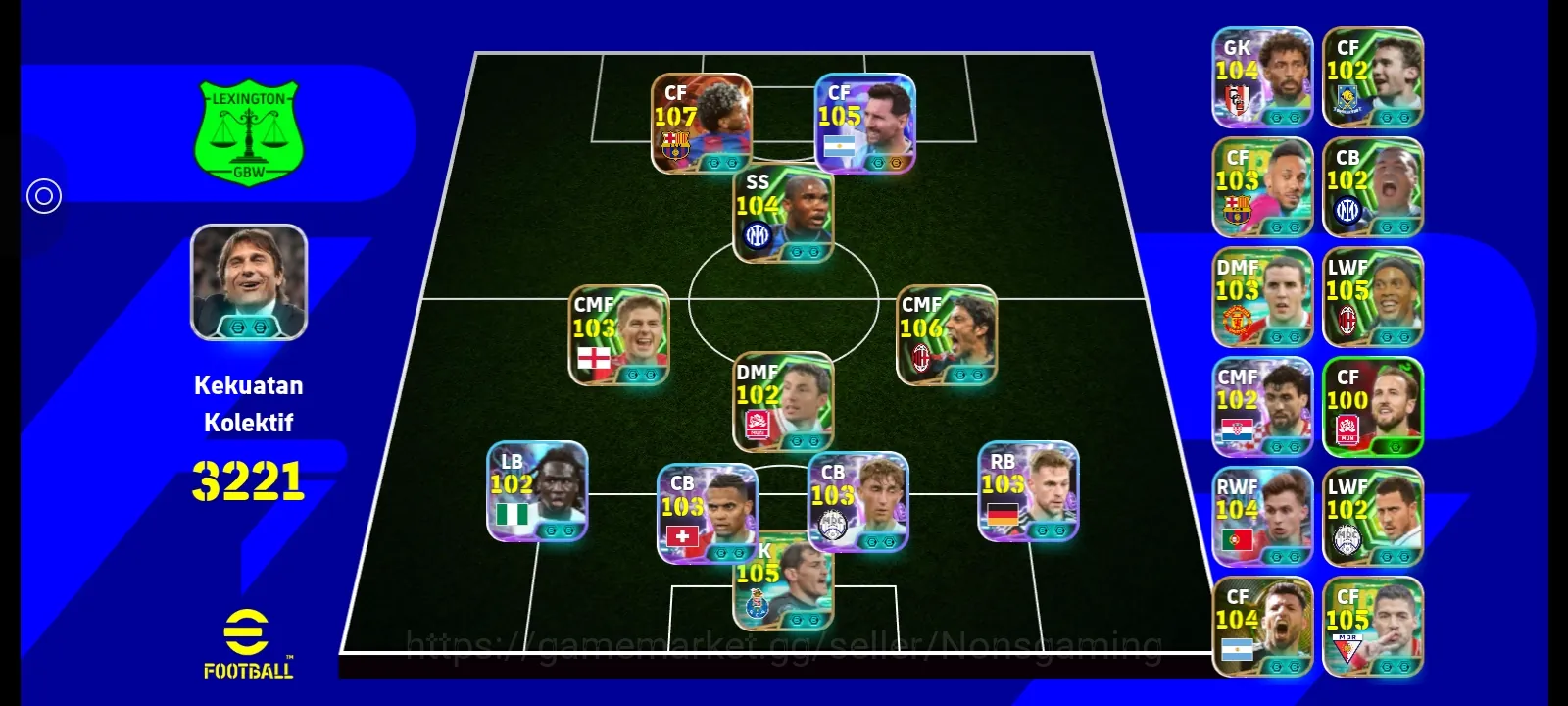 eFootball Accounts High-End Kolektif 3221+ Yamal x Messi x Samuel Eto'o x Gerrard x Rui Costa x Casillas x Kimmich x 1