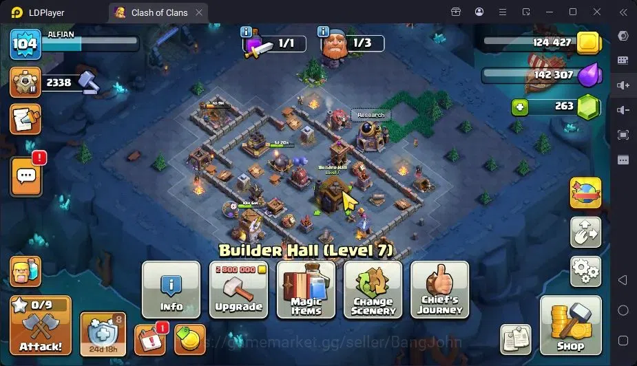 Clash of Clans Accounts High-End Global |TH 15-BH 7|LVL104|BK65,AQ66,MP34,GW40,RC4|BM7|2 Legend skin & 1 Gold|Gem 13