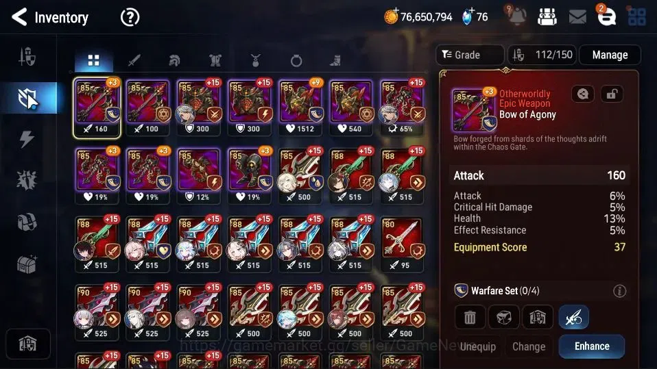 Epic Seven Accounts High-End GLOBAL UnVerif|New Era|14 ML(B Arunka,Harsetti,SE Celine,NM Luna,BW 20