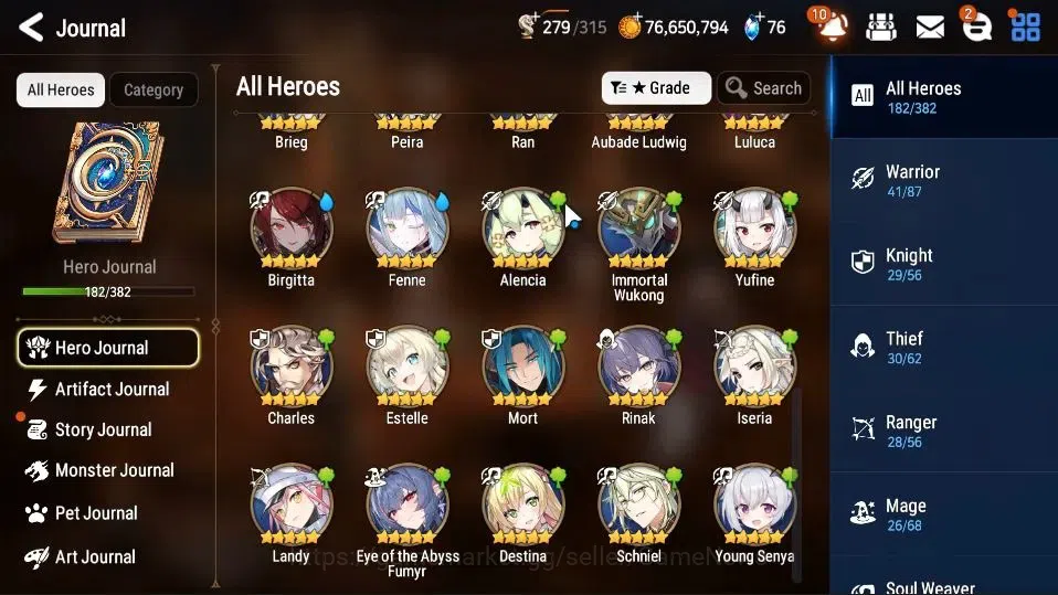 Epic Seven Accounts High-End GLOBAL UnVerif|New Era|14 ML(B Arunka,Harsetti,SE Celine,NM Luna,BW 9