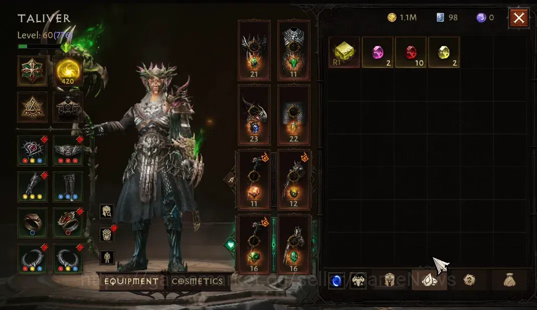 Diablo Immortal Accounts SA-Oza|CS ON|Lv60(776)|Druid|CR 41K|Reso 420|Parag image 6