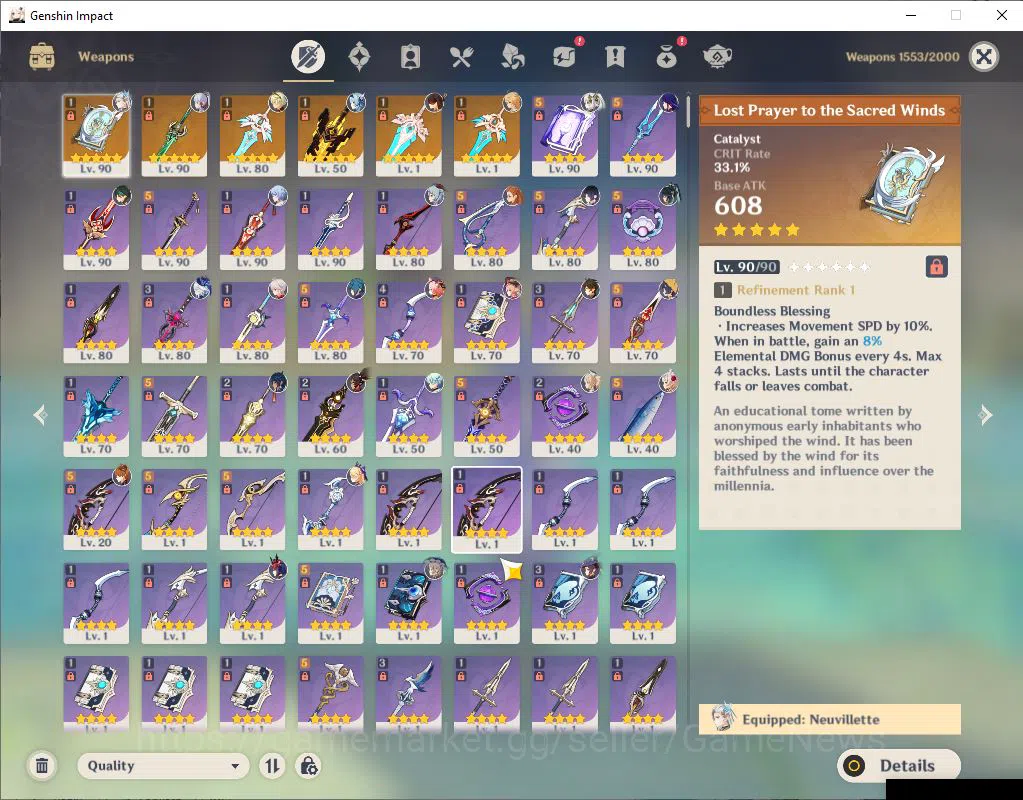 Genshin Impact Accounts Asia|AR 58|16  Limited +6(*5Weapon)|Zhongli,Ganyu, image 3