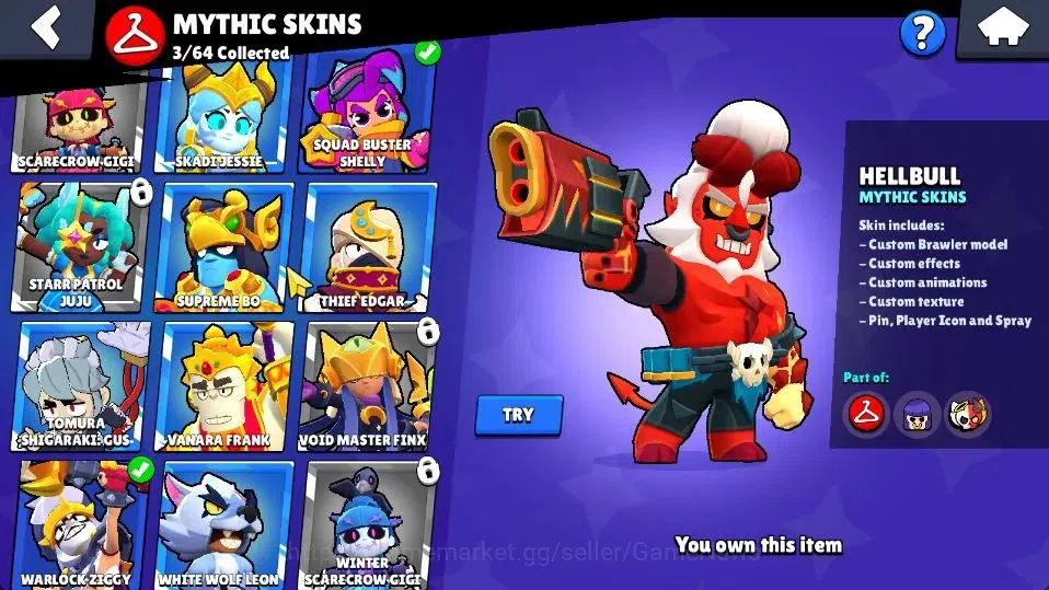 Brawl Stars Accounts 49561 Trophy|90 Brawlers 15 Max Lvl|UL Kaze|18 Pre image 16