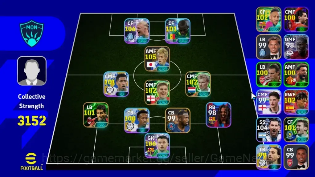 eFootball Accounts Others Android|Power 3152|6 Show Time Erling Haaland,Joan Garcia,Nicolas Jackson|6 Epic Honda 1
