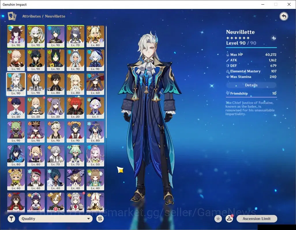 Genshin Impact Accounts ASIA |AR 58 |Prem tim [Neuvil,Arle,Lauma] |12 Limi image 11