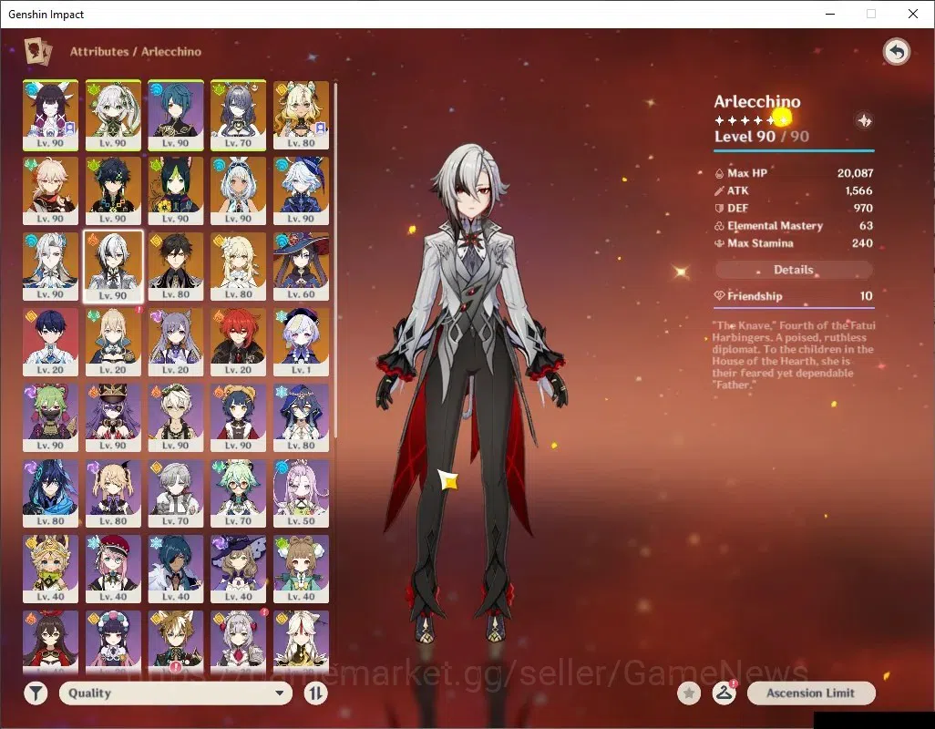 Genshin Impact Accounts ASIA |AR 58 |Prem tim [Neuvil,Arle,Lauma] |12 Limi image 12
