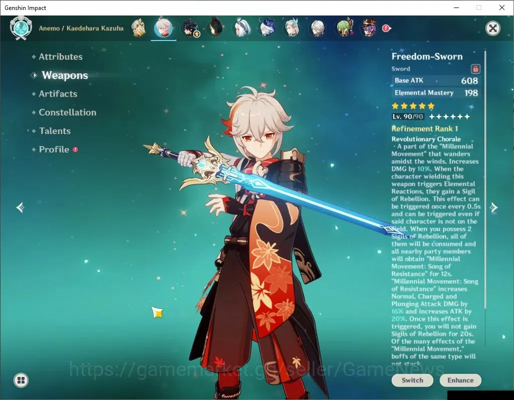 Genshin Impact Accounts ASIA |AR 58 |Prem tim [Neuvil,Arle,Lauma] |12 Limi image 14