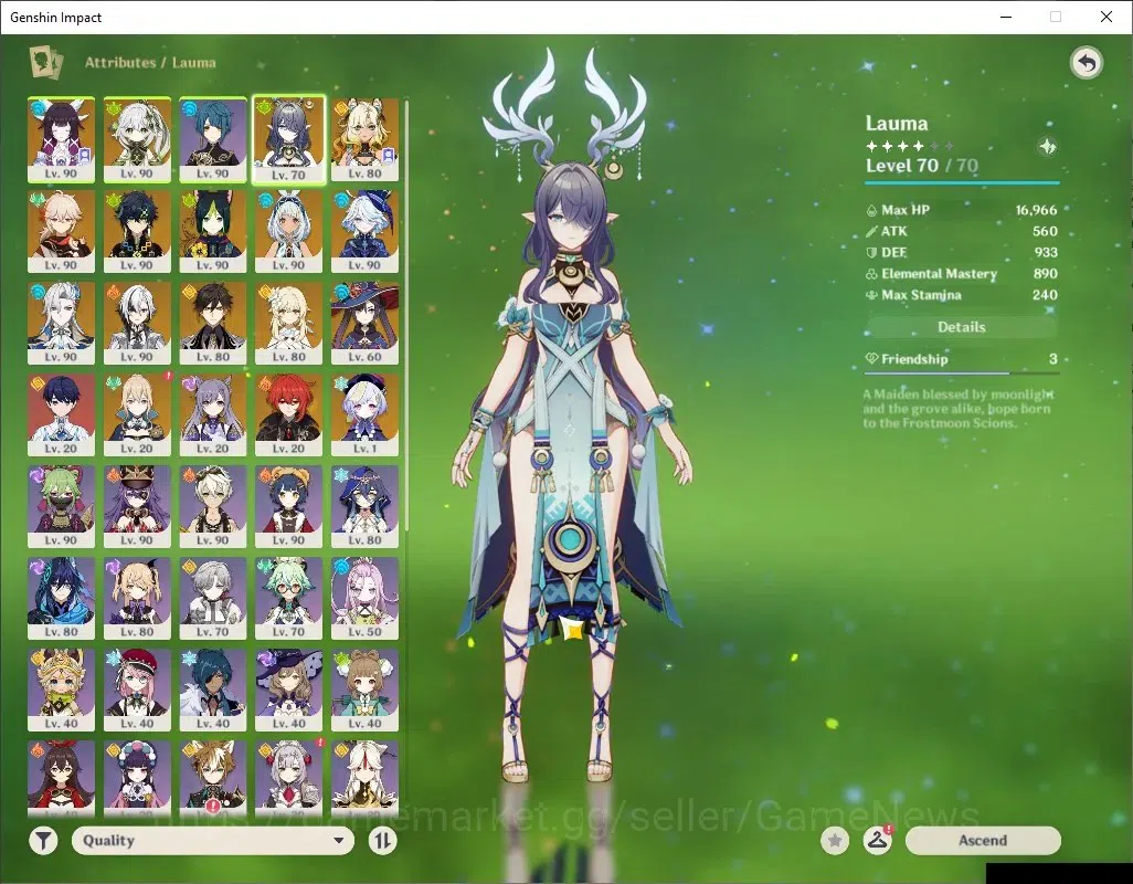 Genshin Impact Accounts ASIA |AR 58 |Prem tim [Neuvil,Arle,Lauma] |12 Limi image 5