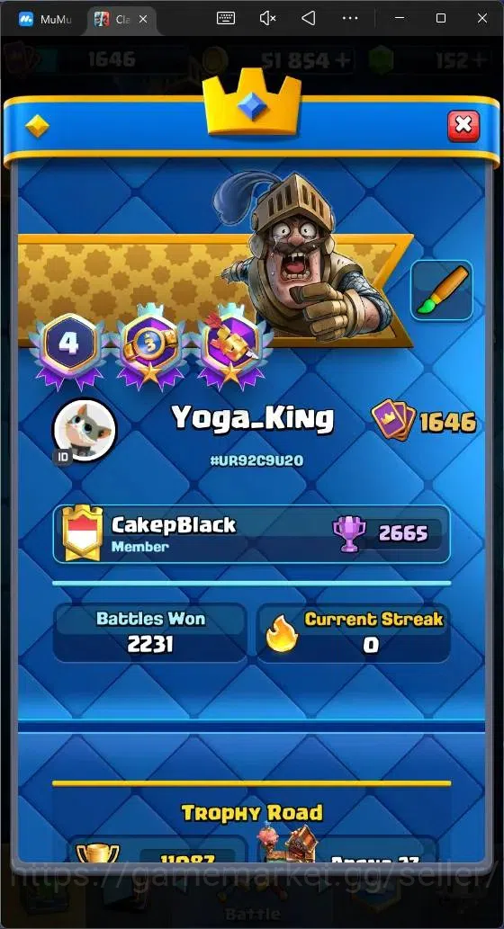Clash Royale Accounts Mobile|CL 1646|KTL 15|11087 Trophy|3 Max|5 Hero|17 image 3