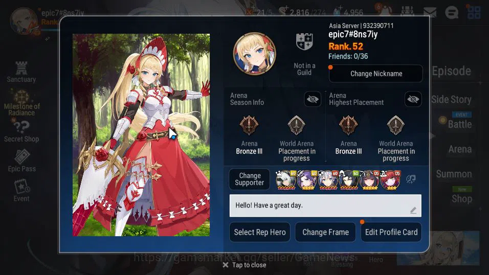 Epic Seven Accounts ASIA Unverif|New Era|6 ML(E Ilynav,DB Senya,DK Sha image 18