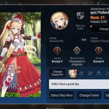 Epic Seven Accounts Starter Global Unverif|Starter|4ML(Empil,DK Sharun,ArbVildred,Hwayoung)+Estelle|PoH+Bless