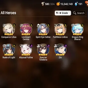 Epic Seven Accounts High-End Global Verif| 9 ML (Zio,Ruele of Light,SE Celine,Etc)+Milim,Shuna,Albedo,Fumyr,etc|263K