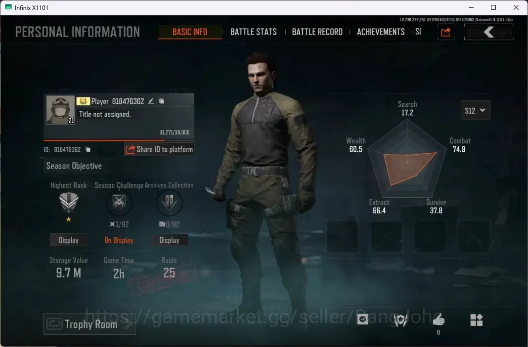 Arena Breakout Accounts Mobile |LV 21| SV 9.7 M | CV 3.8 M | GM AK-12, For image 1