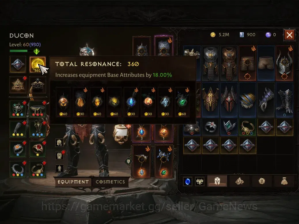 Diablo Immortal Accounts OCE - azmodan|CS ON|Lv 60(930)|CR 60,930|Barbarian image 4