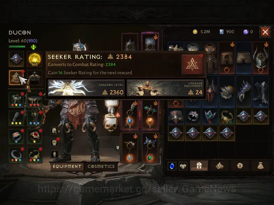 Diablo Immortal Accounts OCE - azmodan|CS ON|Lv 60(930)|CR 60,930|Barbarian image 5